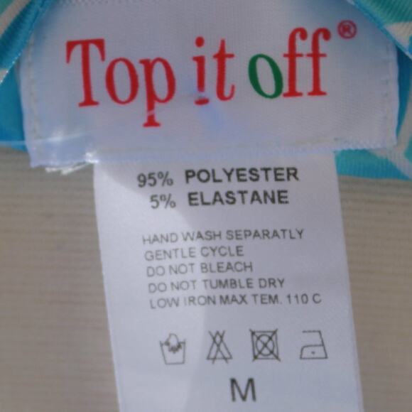 Top It Off Women's Sleeveless Midi Dress Aqua Groovy 60s Style Size M - Picture 10 of 11